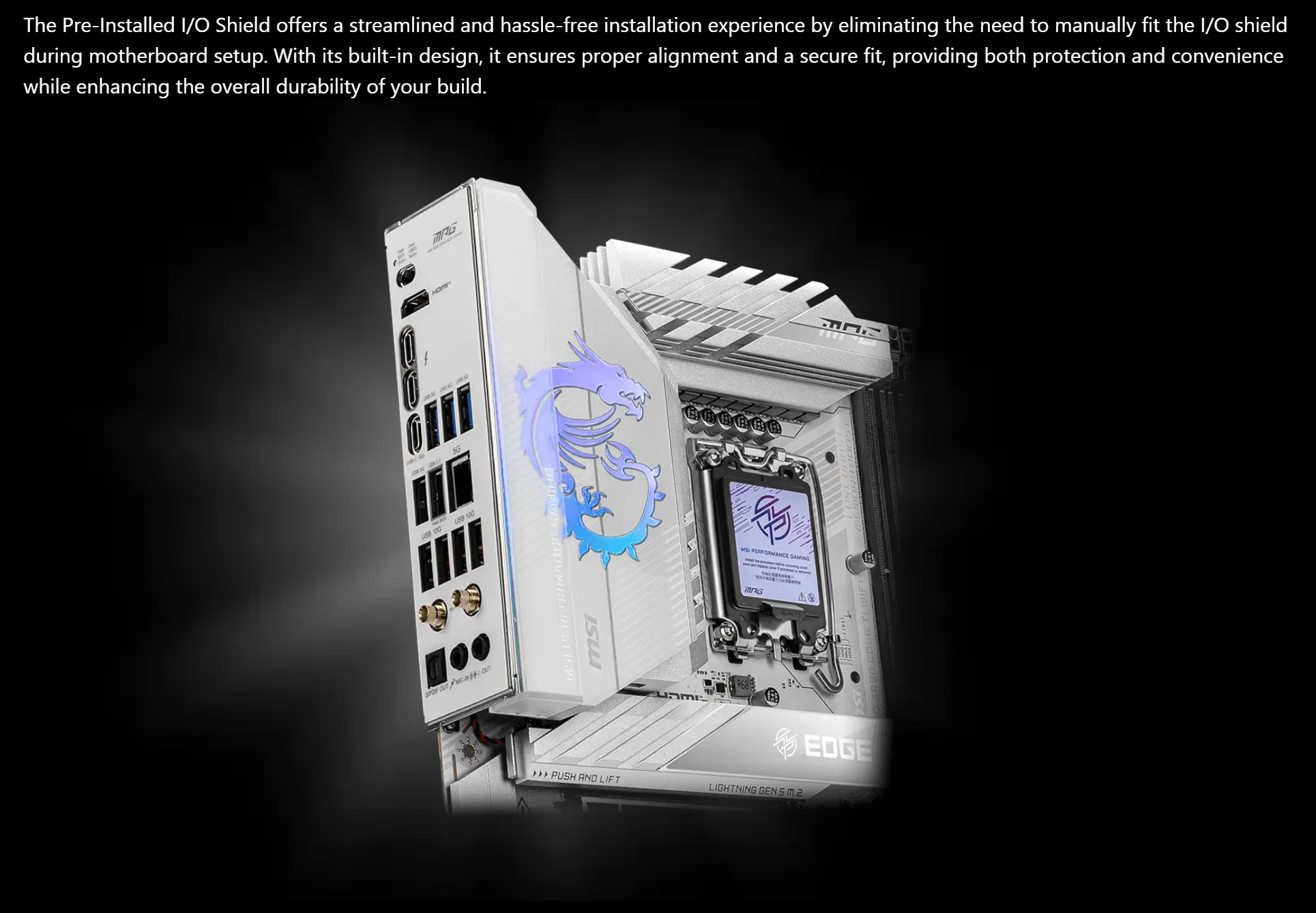 MSI MPG Z890I EDGE TI WIFI Mini-ITXマザーボード 高効率電源設計